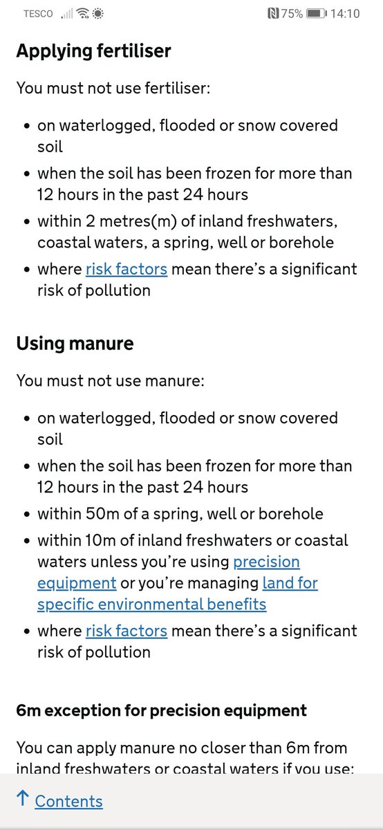 The rules are pretty clear cut in many ways, particularly with respect to when spreading of fertiliser or manure isn't allowed.