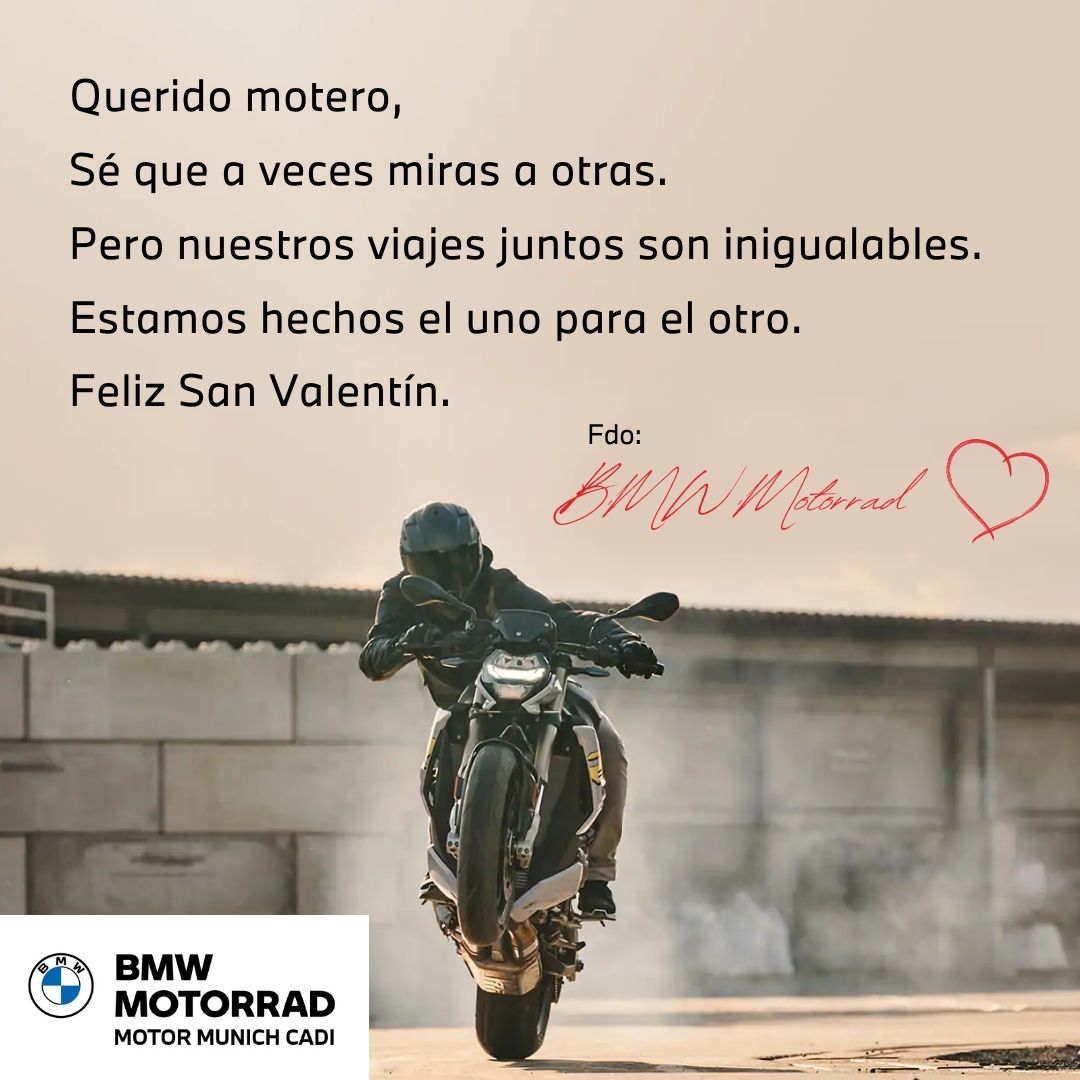 Motero, estamos hechos el uno para el otro. Feliz #SanValentín #BMWMotorrad