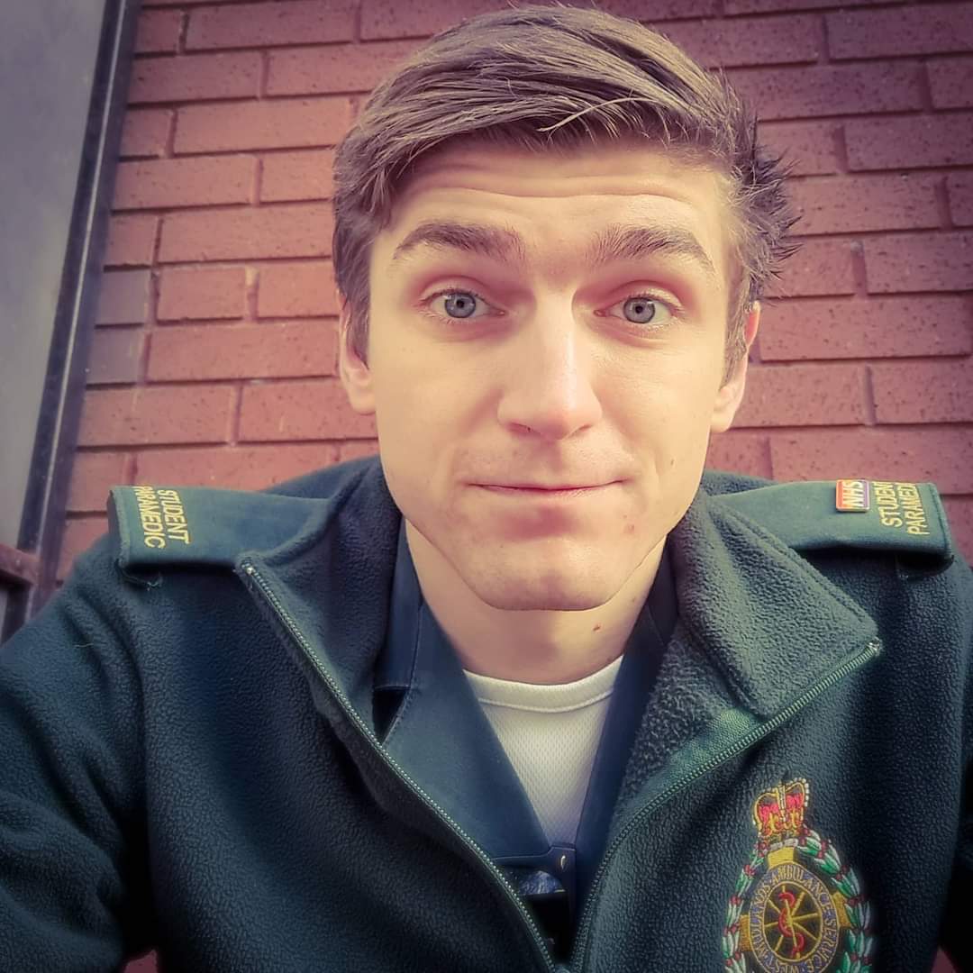 hattismart's tweet photo. @TheLastLeg Want to nominate my partner Nathan who is a student paramedic. Got thrown in at the deep end, starting training during the first lockdown and they have been simply amazing! https://t.co/xqcd7ZlS7E