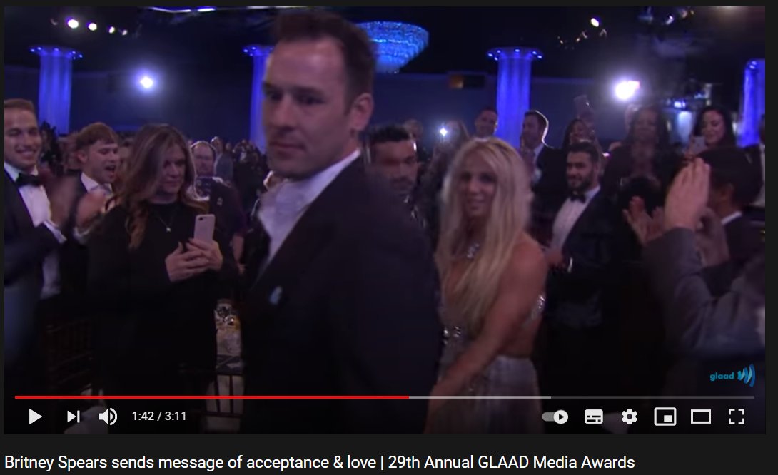 Well, maybe there is a picture of Lou and Britney together. This is an unbothered Britney passing by a starstruck Lou during Britney's GLAAD speech and award acceptance.