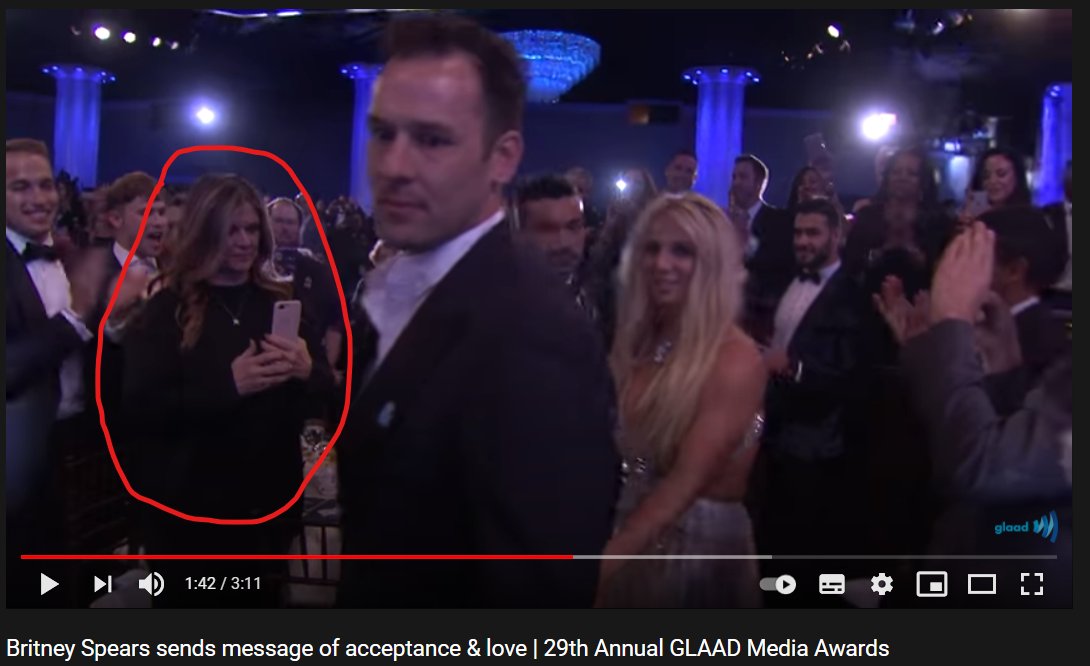 Well, maybe there is a picture of Lou and Britney together. This is an unbothered Britney passing by a starstruck Lou during Britney's GLAAD speech and award acceptance.
