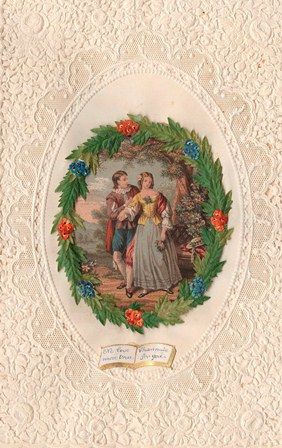 According to legend, an English Valentine received in 1847 by a woman in Massachusetts inspired the beginnings of the American Valentine industry.
