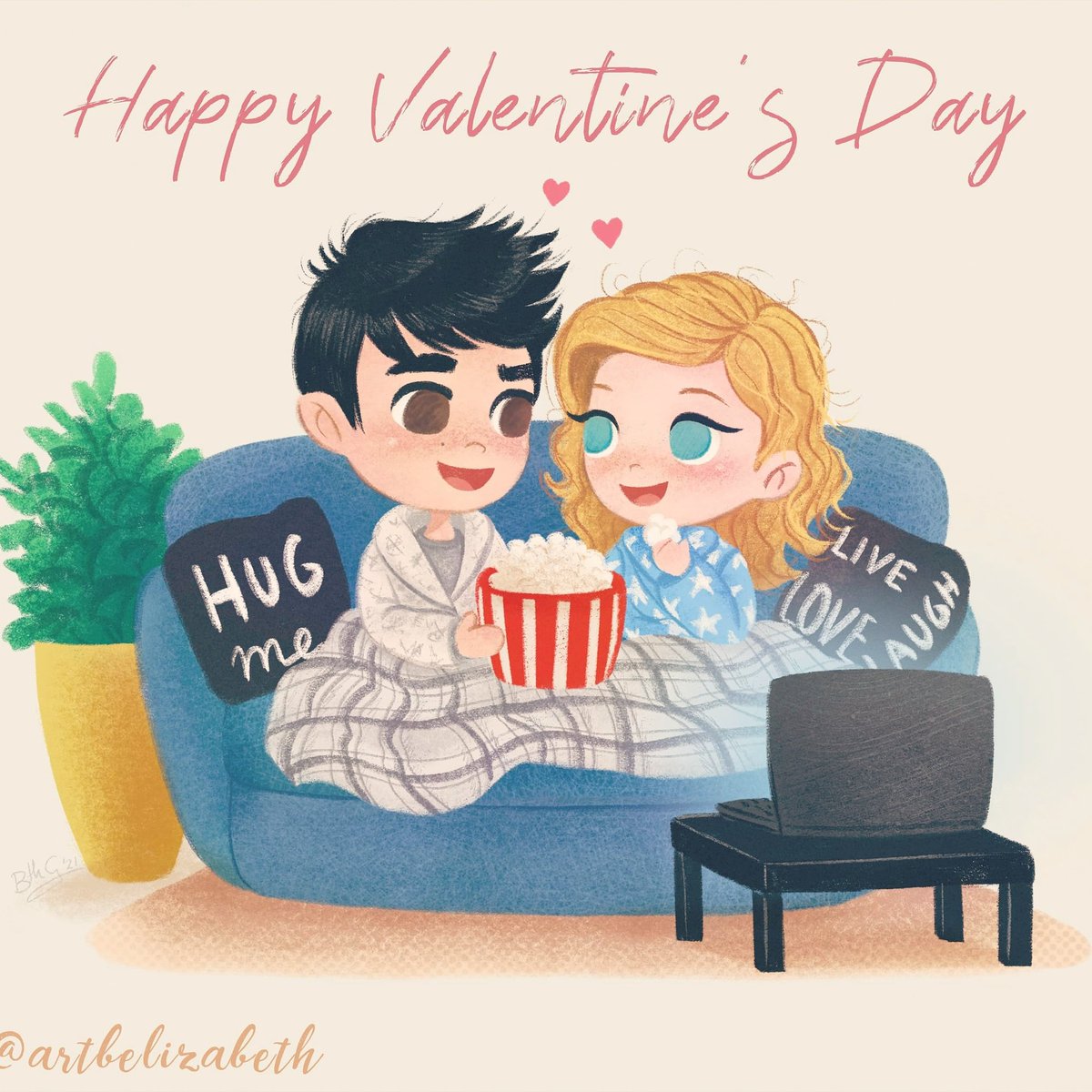artbelizabeth's tweet photo. Happy Valentine's Day!❤️🍿🎥#loveillustration #loveyday #illustration_the_best #childrenbooks #girlsinillustration #girlsinanimation #Procreate #characterart #conceptart #cutecoupleillustration #cuteillustration #dailyart #cosy #cottagecore #illustration_daily #procreateart https://t.co/lEZ9WOvIom