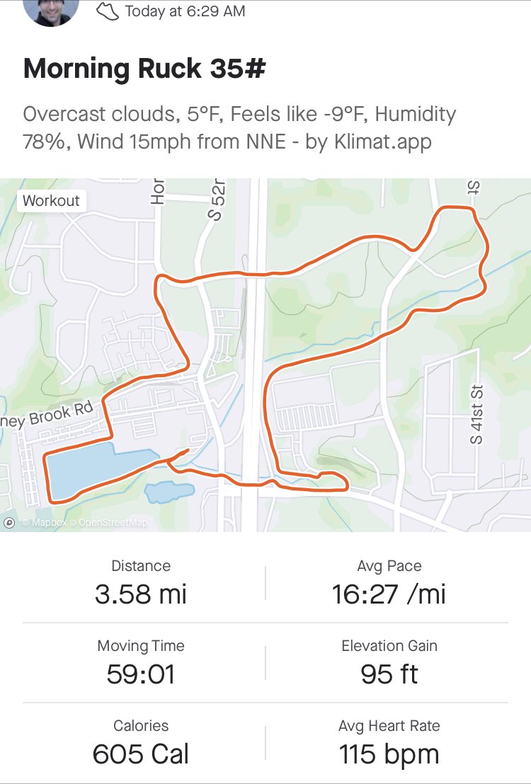 f3_nomad's tweet photo. 5 Pax crushed a Happy Valentines Day 3.5 mile ruck in -9 degree wind chill. Nothing says I love you more than that. @F3NWArkansas putting in the work! #F3 #F3Ruck #F3NWA https://t.co/A8KhlHGTZf