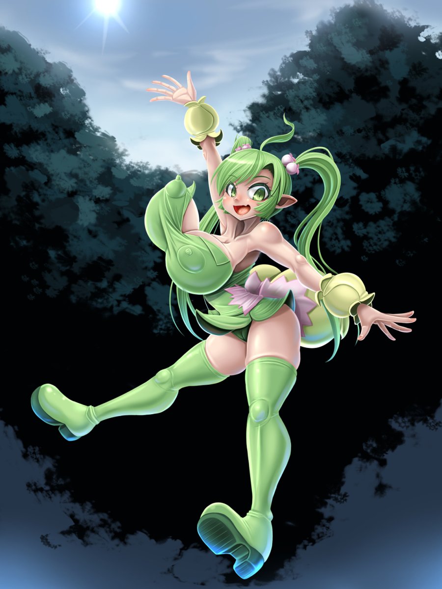 サモンナイト3のマルルゥちゃんです。
つい巨乳化してしまいました。
2コマ落ちみたいなのをまた用意してあるので、
完成したらpixivにうpります。 