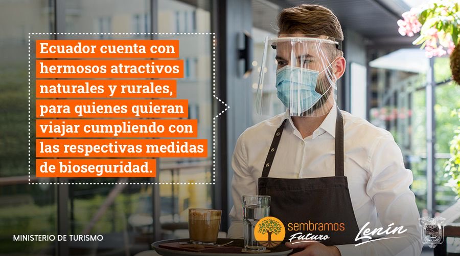 MIT_Ecuador's tweet photo. Si en el feriado eliges viajar, recuerda que el Gobierno Nacional ha aprobado 22 protocolos de bioseguridad para que las diferentes actividades y establecimientos turísticos brinden sus servicios cumpliendo las normas sanitarias. ➡️ https://t.co/OpPDqmA3IP
#NosCuidamosTodo https://t.co/1Ax6ATEVtm