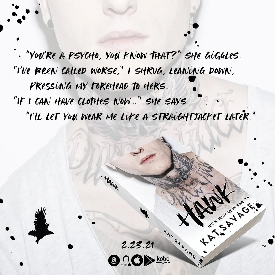 AllisRead's tweet image. HAWK by @TheKatSavage is coming February 23! Available for Pre-Order on all retailers at special $2.99 price!
#Pre-OrderHere:
books2read.com/badboyhawk @WildfireMarket1