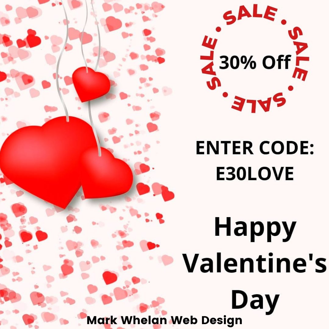 whelanwideweb's tweet photo. To celebrate Valentine's Day.
Submit your quotation request before Feb 15th & use the code E30LOVE to get a whopping 30% off your order. #Webdesign #webdesigner #smallbusiness #businessstarup #onlineshopping #ecommerce #irishabroad #irishbusiness #galway #mayo #dublin #ireland https://t.co/WCEx44FGAd