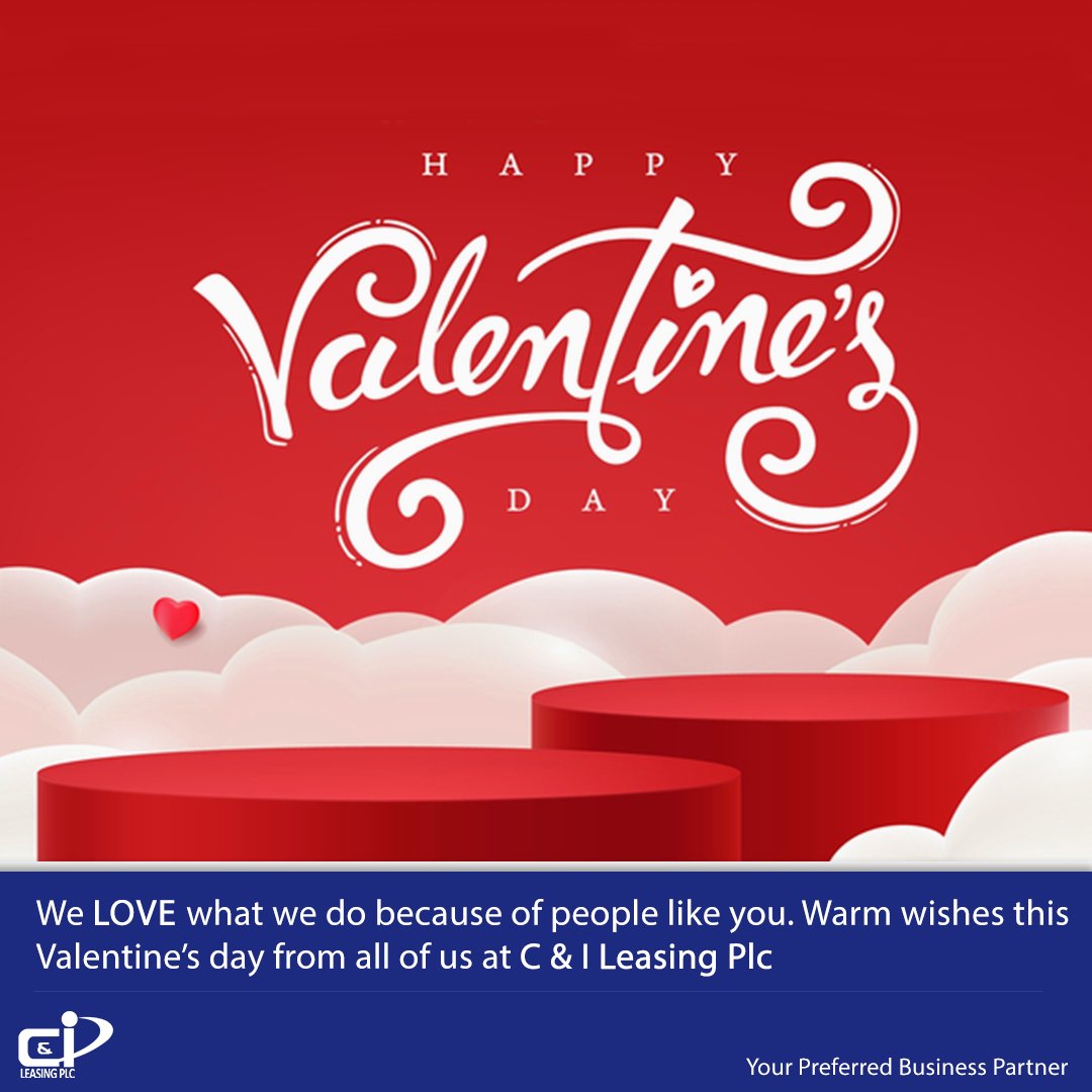 CILEASINGPLC's tweet photo. When everything goes well with you, it is a good day for us. You are still our partner on Valentine's Day.

#cileasing #valentine2021 #YourPreferredBusinessPartner https://t.co/ea3KYSoWf6