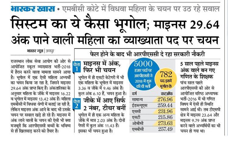 sunilrbishnoi29's tweet photo. सिस्टम का यह कैसा भूगोल:-
राजस्थान की सभी भर्तियों के सेवा नियमों में न्यूनतम 40% अंक की अनिवार्यता आवश्यक है वरना जो खुद नेगेटिव नम्बर लाकर अध्यापक बने है वो बच्चो के भविष्य को कैसे पॉजिटिव बनाएंगे।
@ashokgehlot51 @RajCMO @RPSC1 https://t.co/ksfoVmBjm9