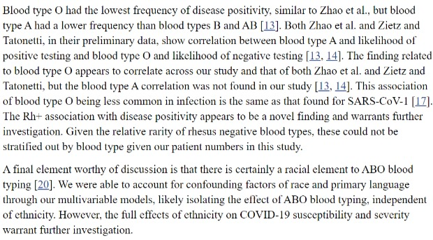 Basically, if you are Type-O, you could be symptomatic and infectious with COVID and your test may not pull a positive result. Which means that just relying on testing and viral surveillance alone isn't enough.
