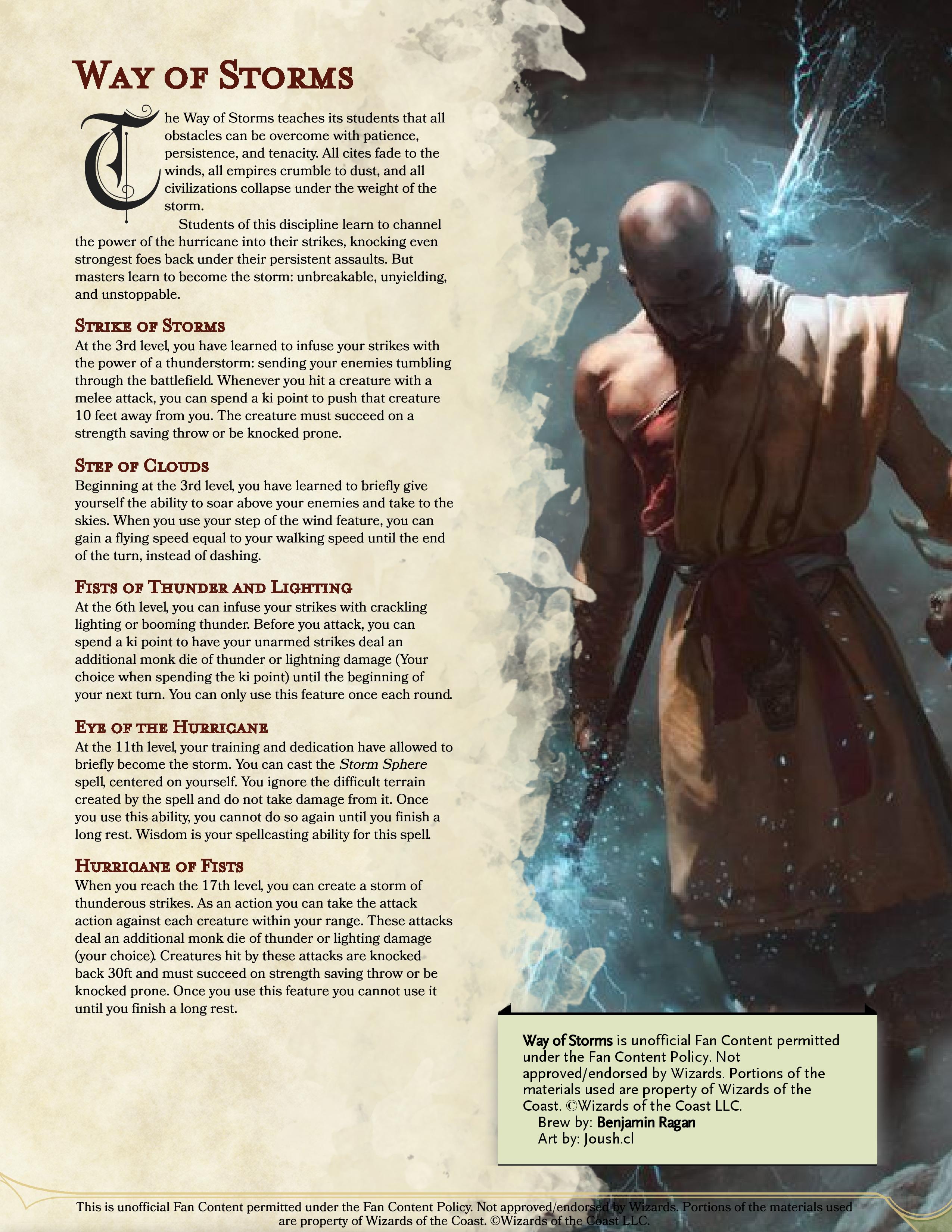 GmBen on Twitter: "I've got two awesome subclasses to share with y'all today! 1) The Mist Walker: Vanish into mists and surprise your enemies when you join this conclave 2) The