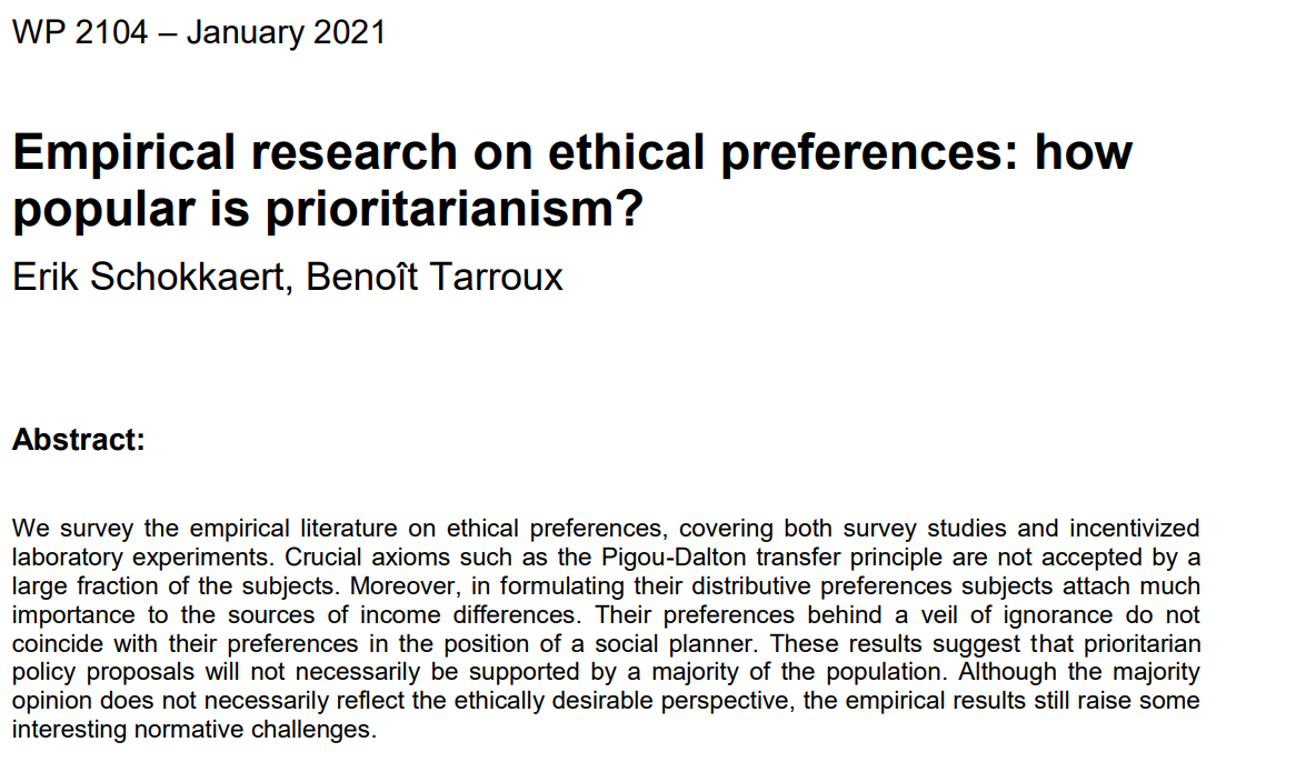 The sum of concave transformations of utilities is a natural benchmark for policy analysis.But how compelling is it? @schokkaerterik and Tarroux survey research on its popularity. #econtwitter https://halshs.archives-ouvertes.fr/halshs-03110312/document1/5