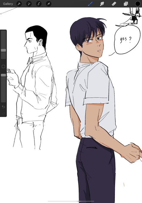 Doodlin here and there and being enamored by "koi wa ameagari no you ni"s style 
