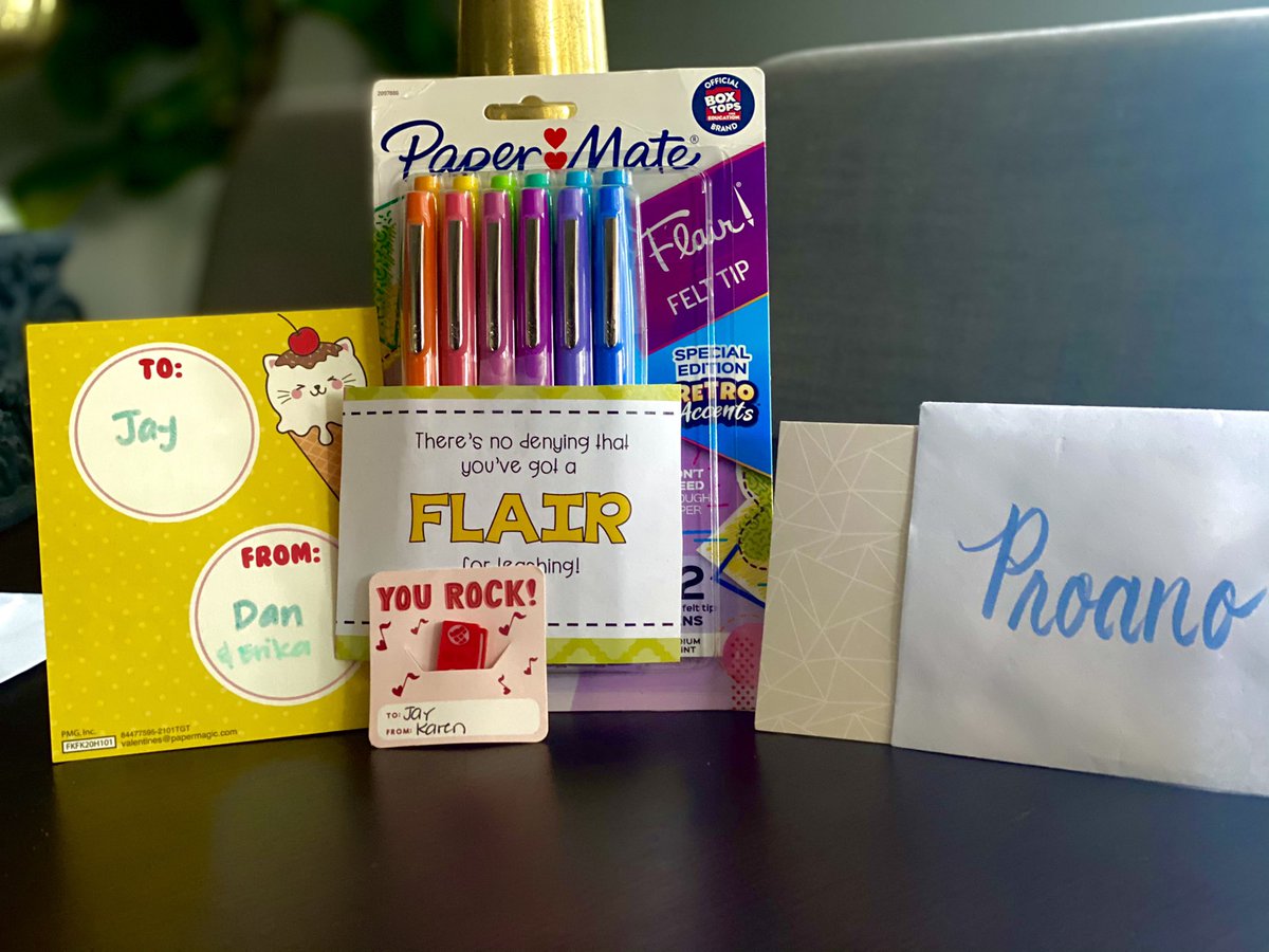 JayProano's tweet photo. You know you are a #teacher when you get excited to receive #flairpens for #valentines from your #school #admin thank you @VistaCharterLA family for this wonderful #vday #gift https://t.co/HpM5sIFA1h