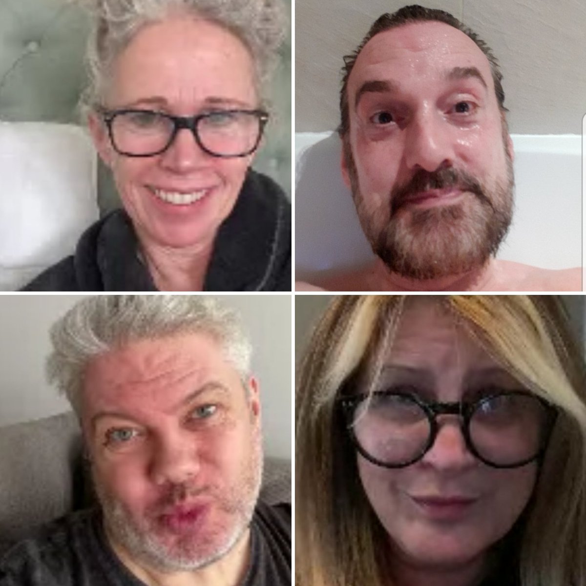 Timsley's tweet photo. Who needs a rubber duck in the bath when you have friends like this lot...! 💖 #ISAIDIT #SUEELLEN @Lucy_Benjamin #PEDRO @PetrieHosken #DEXDEXTER @MrDavidMassey https://t.co/RccCMfLclo