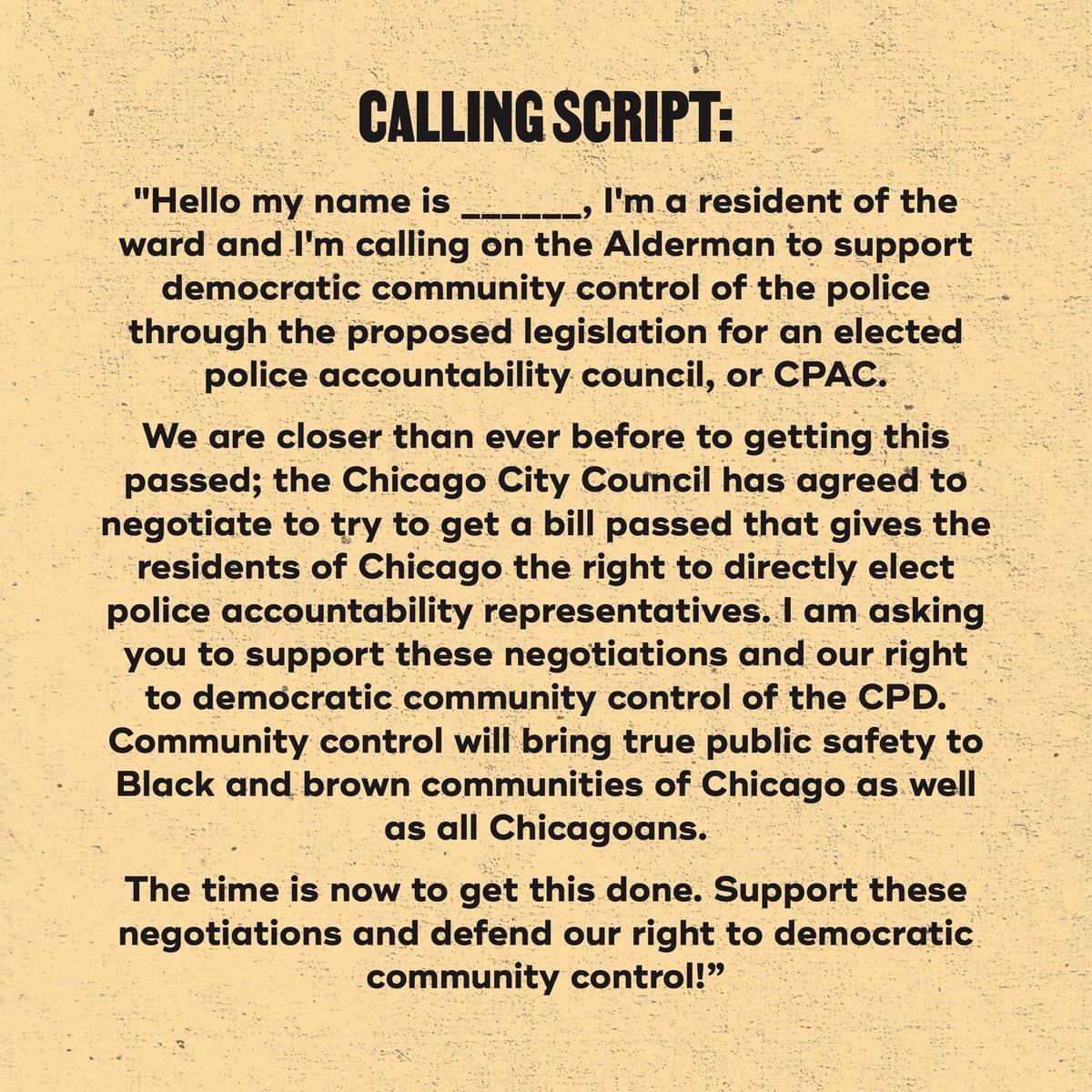 CAARPRNow's tweet photo. We're in negotiations with city council. CPAC supporters across wards have been phonebanking, canvassing, and spreading the word to uplift the demand for CPAC. It's a vital time to let your alderperson know you want democratic community control of police. We demand #CPACNow! https://t.co/yJXTPjOX6I
