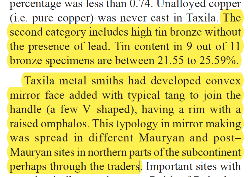 Ancient Indians used these mirrors with ivory and bone handles. This technology was later spread across the Mauryan realm and post-Mauryan horizon. The color of the mirrors was pistachio green.