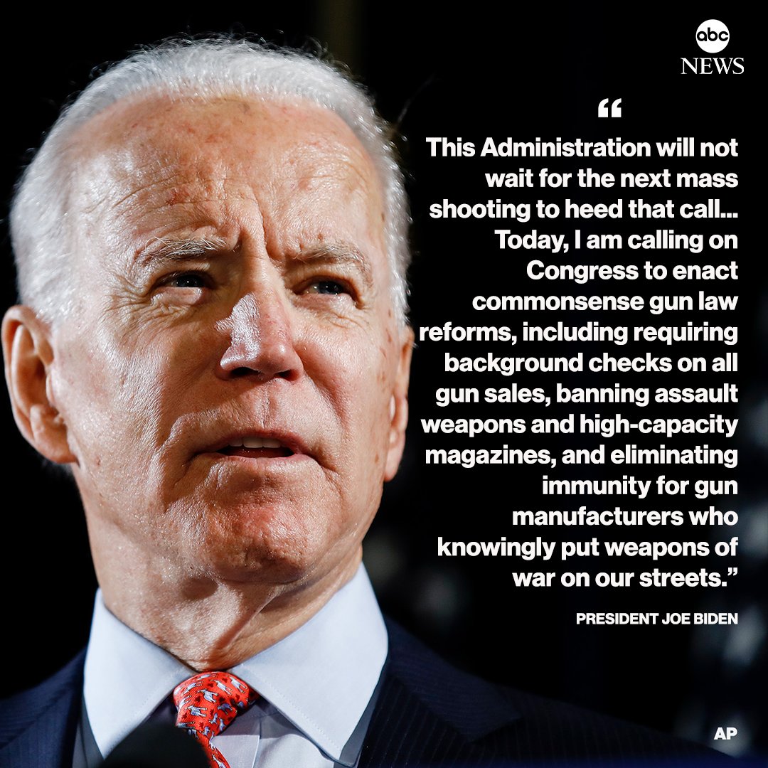  Joe Biden calls on Congress to take action on gun reform on 3rd anniversary of Parkland shooting: "This Administration will not wait for the next mass shooting to heed that call." https://abcn.ws/3b1YNmw