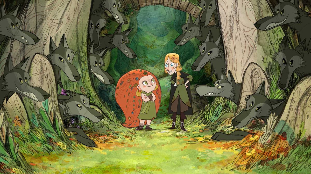 WOLFWALKERS (2020) Timeless and timely. Daringly designed and a brilliantly animated fable that further develops Cartoon Saloon's style into a visual / narrative signature. The perfect fusion of digital tools and human craft to advance "2-D" animation into the future.