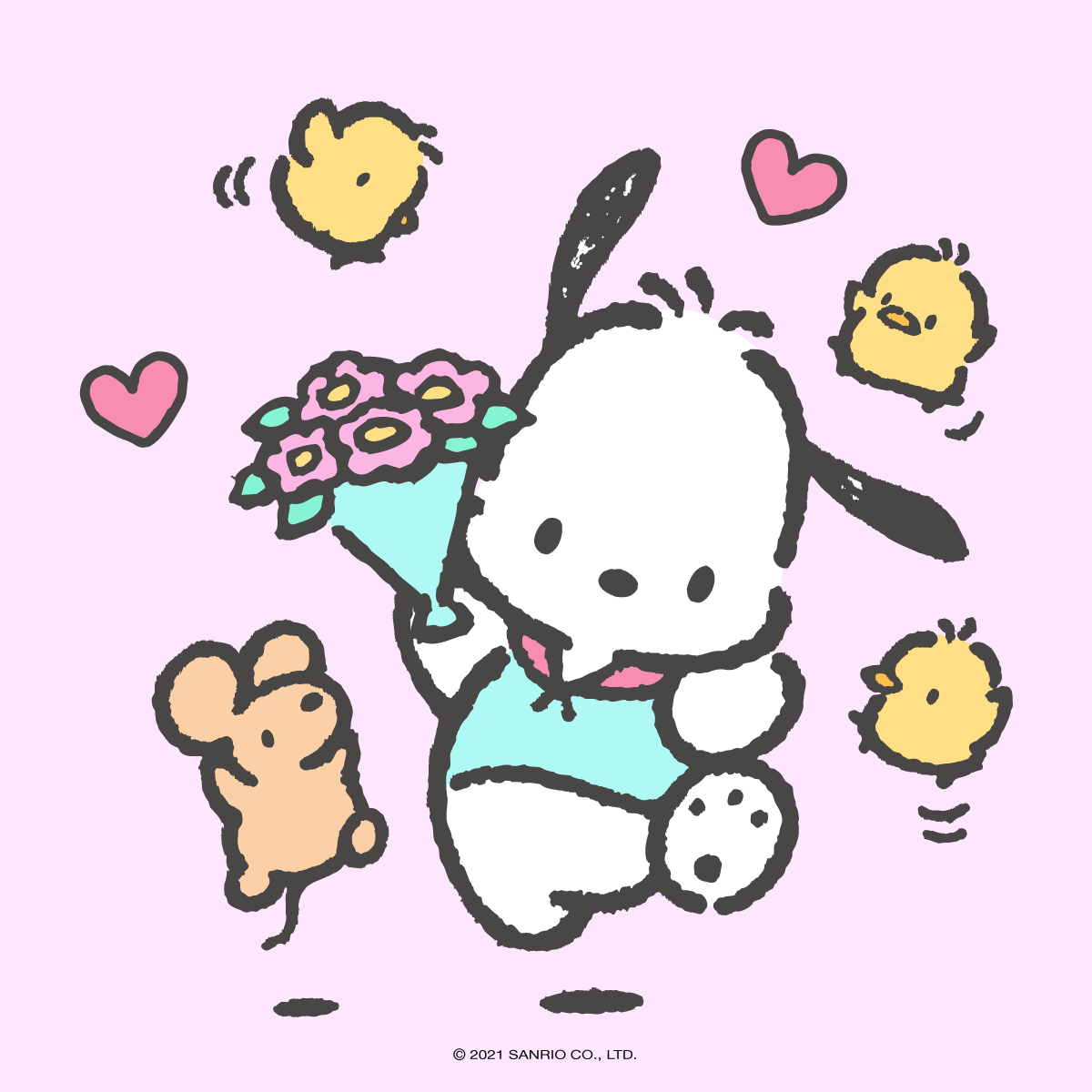 sanrio's tweet photo. Happy #ValentinesDay! 💐💞 https://t.co/TO2MJxIZAW
