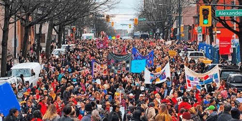 HarshaWalia's tweet photo. 30th Annual Women's Memorial March today. 

For 30 years, Indigenous women in DTES lead us through the streets to honour lives of missing and murdered women by laying roses where women were last seen or found.

Their Spirits Live Within Us ❤  We remember and recommit to justice. https://t.co/BBwH0AWZ6i