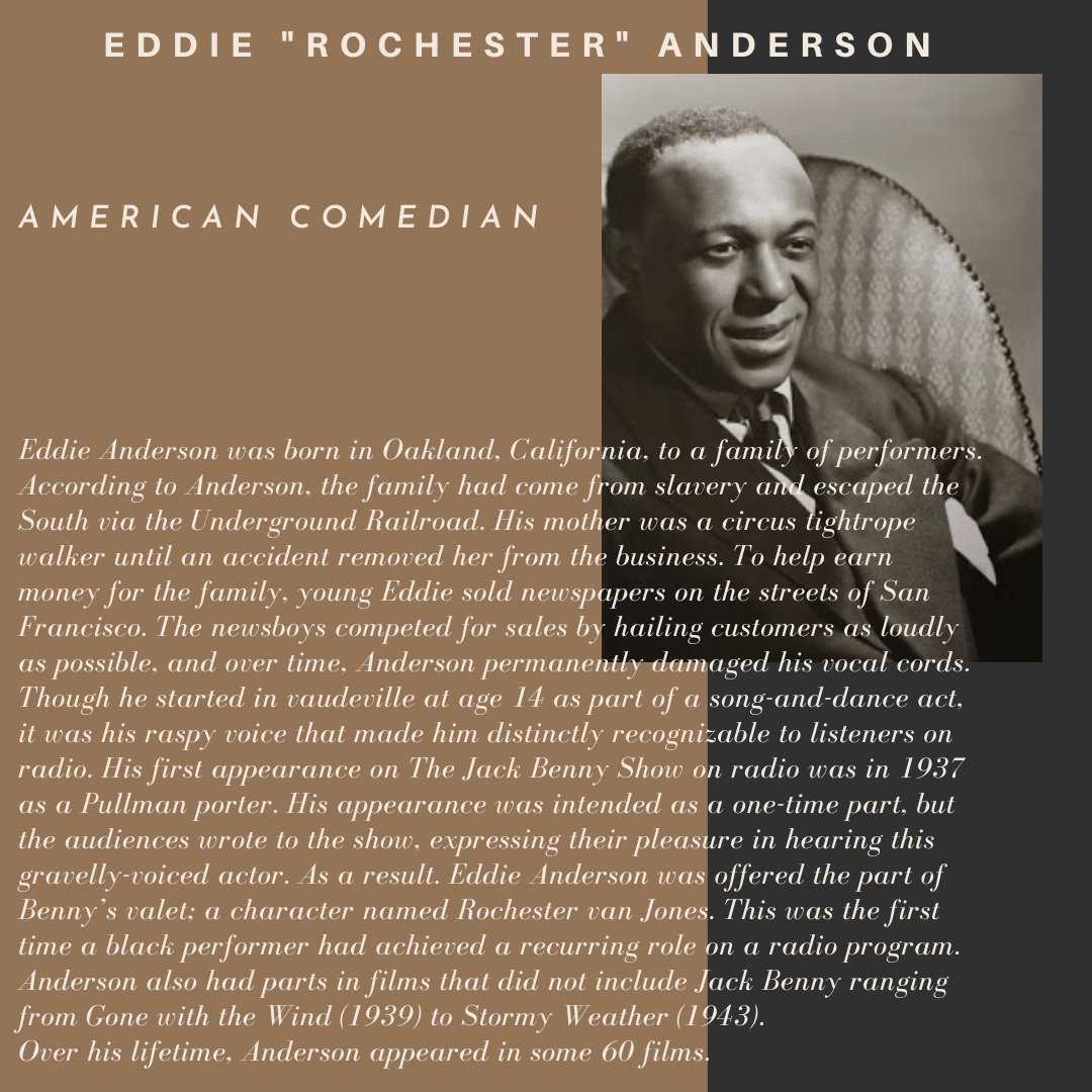 KoutureTees's tweet photo. American Comedian and Trailblazer.  First Black Entertainer to have a regular role on a nationwide radio–and then television– program. #BlackEntertainment #BlackActor #BlackComedian #BlackHistoryMonth https://t.co/dfKMAwrWqT
