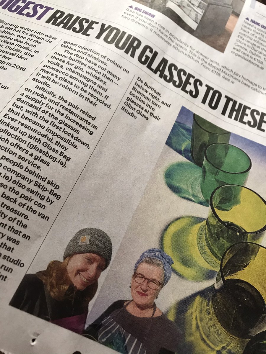 glintwk's tweet image. Delighted to be featured in the new #DesignDigest @thesundaytimes today by @RosinMurphy Raising our glasses &amp;amp; raising the bar on reusing waste glass