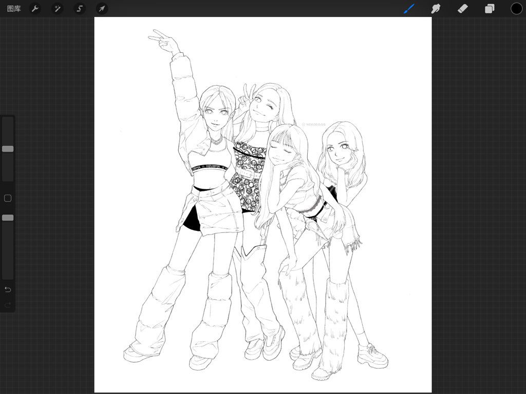 #blackpink #BLACKPINK_THESHOW #blink I found I can be so patient to draw this. Maybe because they're blackpink ~I'll finish it later ✨✨✨✨