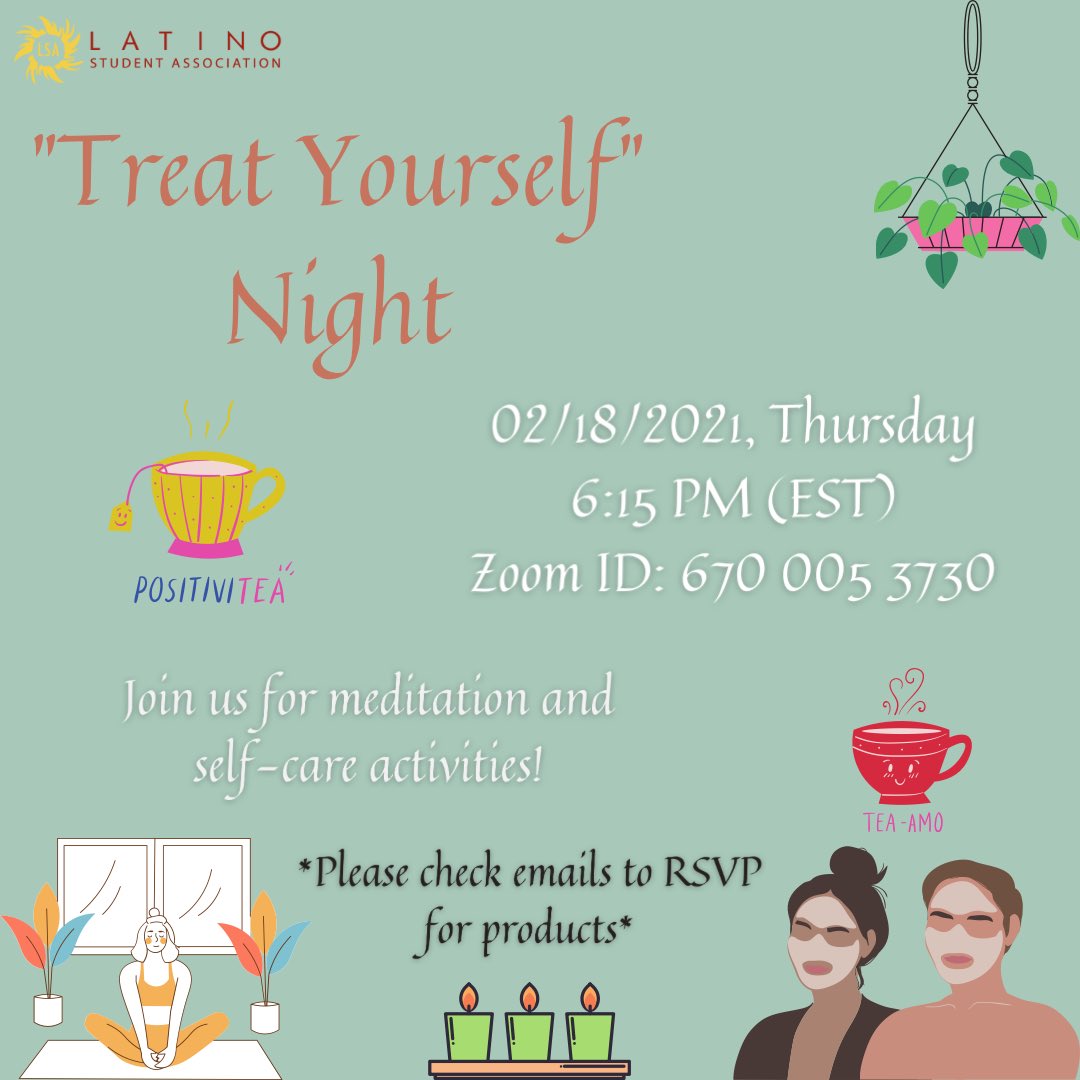 Come to our self-care night this Thursday! RSVP by Tuesday to get a mask via our IG bio or thru email! 

Vengan a nuestro evento de consentirse este jueves! Hagan sus reservaciones antes de martes por IG o correo para obtener una mascarilla!