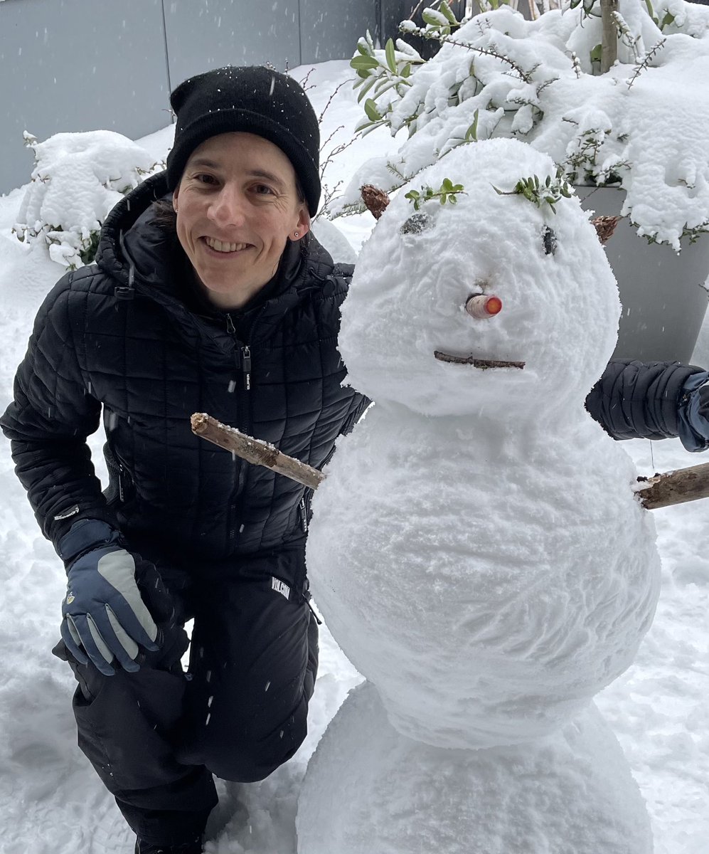 Happy Valentines Day to you and yours. 💕 still snowing in Seattle so I built a snow pal. ⛄️ ❄️