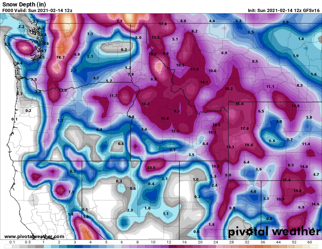 3. Going through the 06Z and 12Z models: all are initialized very poorly with initial snow depth. The Experimental GFS upgrade (version 16) appears best initialized at this point with a few inches on the ground. The 06Z ECMWF is not as good but better than yesterday.  #wawx