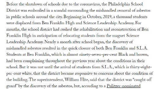 You especially can't ask Black, Latino and Indigenous families who have suffered the most from COVID infection, death and debilitation to do so without improving ventilation in their school buildings, especially in light of how they have been shortchanged so often before COVID.