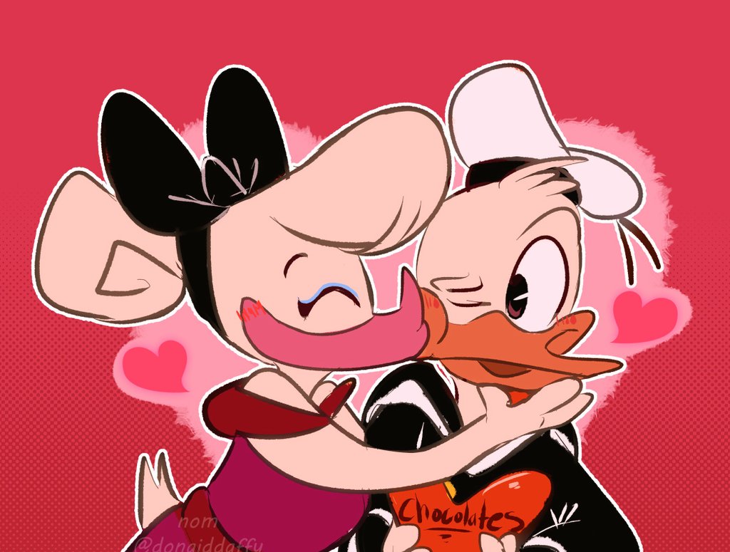 Happy Valentine's day from Donald \u0026 Daisy 💞 !! #ValentinesDay #DuckTales  #Ducktales2017 #Dondaisy #myart, image size:1024x775