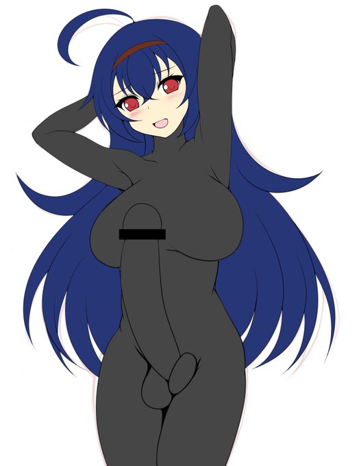 ぴっちりふたなりちゃんの下描きです(*'ω`*) 