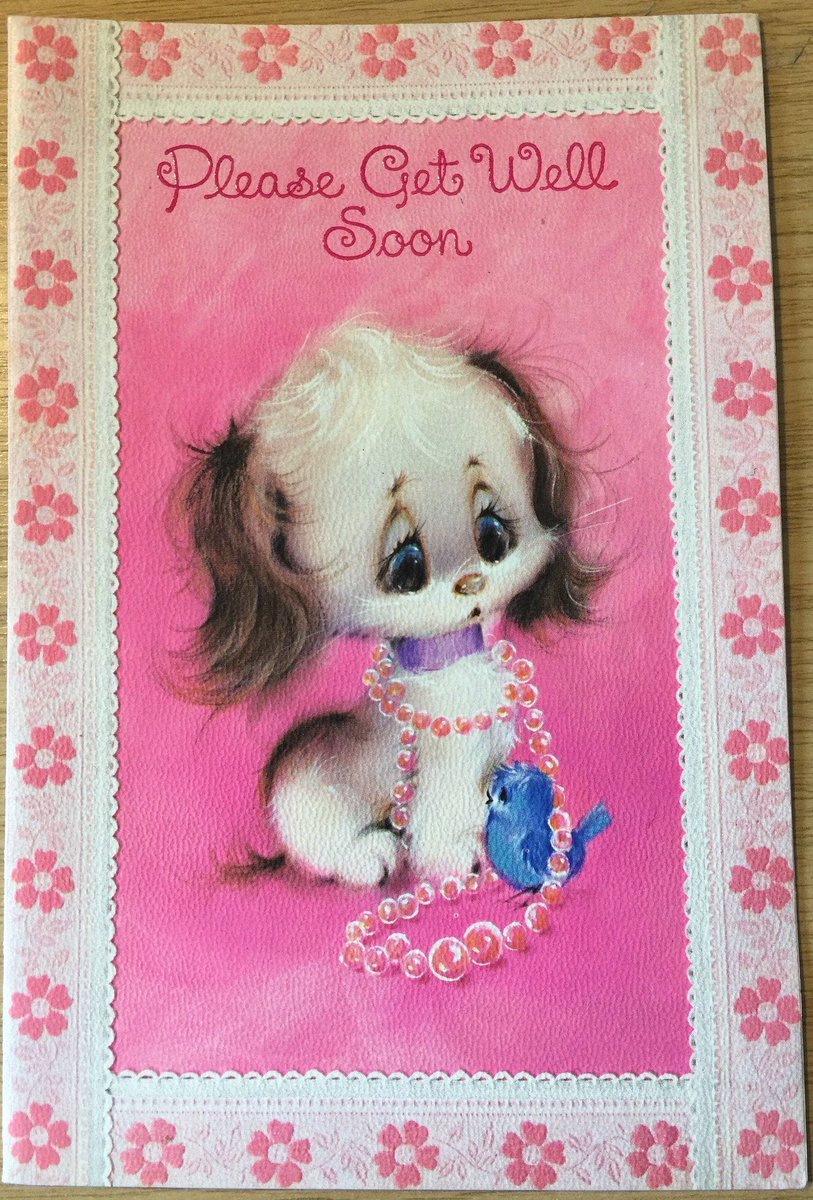 WatsonsVintage's tweet photo. This is such a gorgeous card and I only have ONE available in my #etsyshop: RARE Circa 1960s Unused 'Please Get Well Soon' Card Super Cute & Kitsch Dog and Bluebird Design #SharpesClassicCard #SweetVerse https://t.co/jHXr8eKi5J #GetWellSoon #VintageCard #SharpesClassic #RareCard https://t.co/mCvwVXXNTN