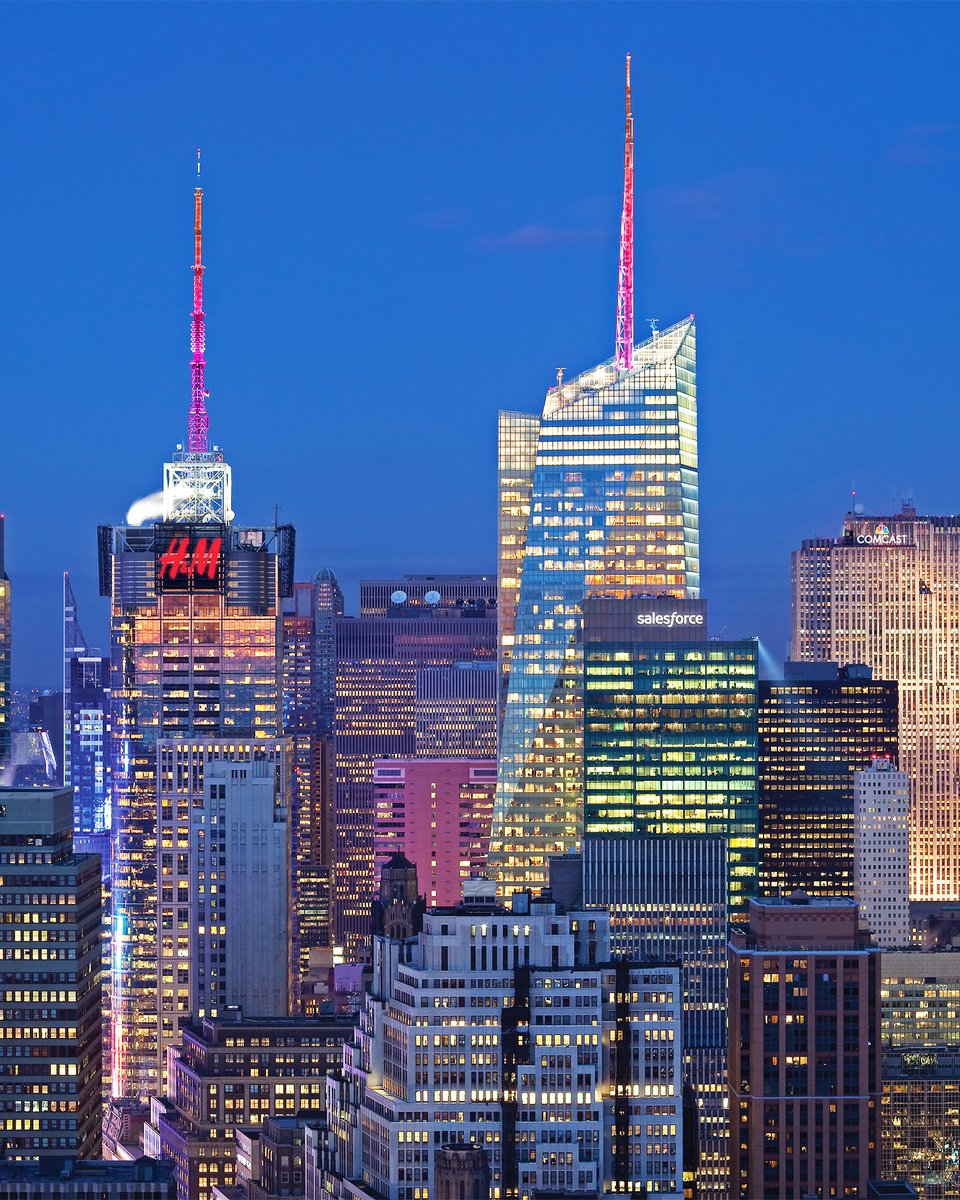 Tonight the spires will be lit red at #OneFiveOne and #OneBryantPark in celebration of Valentine's Day.