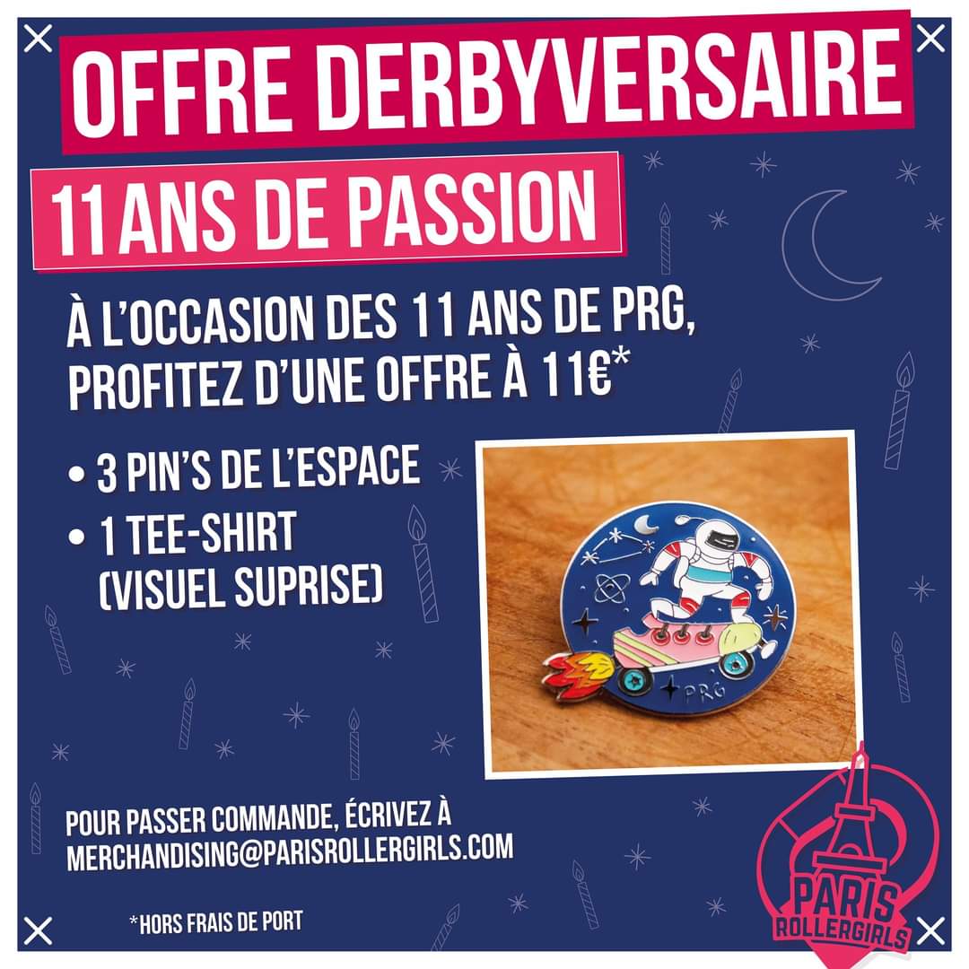 A l'occasion de nos 11 ans, profitez de notre offre à 11€ : 3 pin's de l'espace et 1 tee-shirt (les tailles vont du XS au XXL) ✨