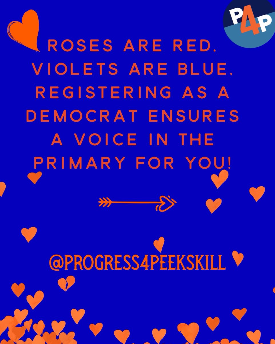 Progress4Pkskll's tweet photo. Reminder today is the LAST DAY to change party affiliation online to Democrat to be eligible to vote in this year's Democratic Primary! *We've been assured by BOE that changes submitted by midnight will be honored, but be sure to save your confirmation! https://t.co/zzKqYSwYCD https://t.co/MxMTrJWta5