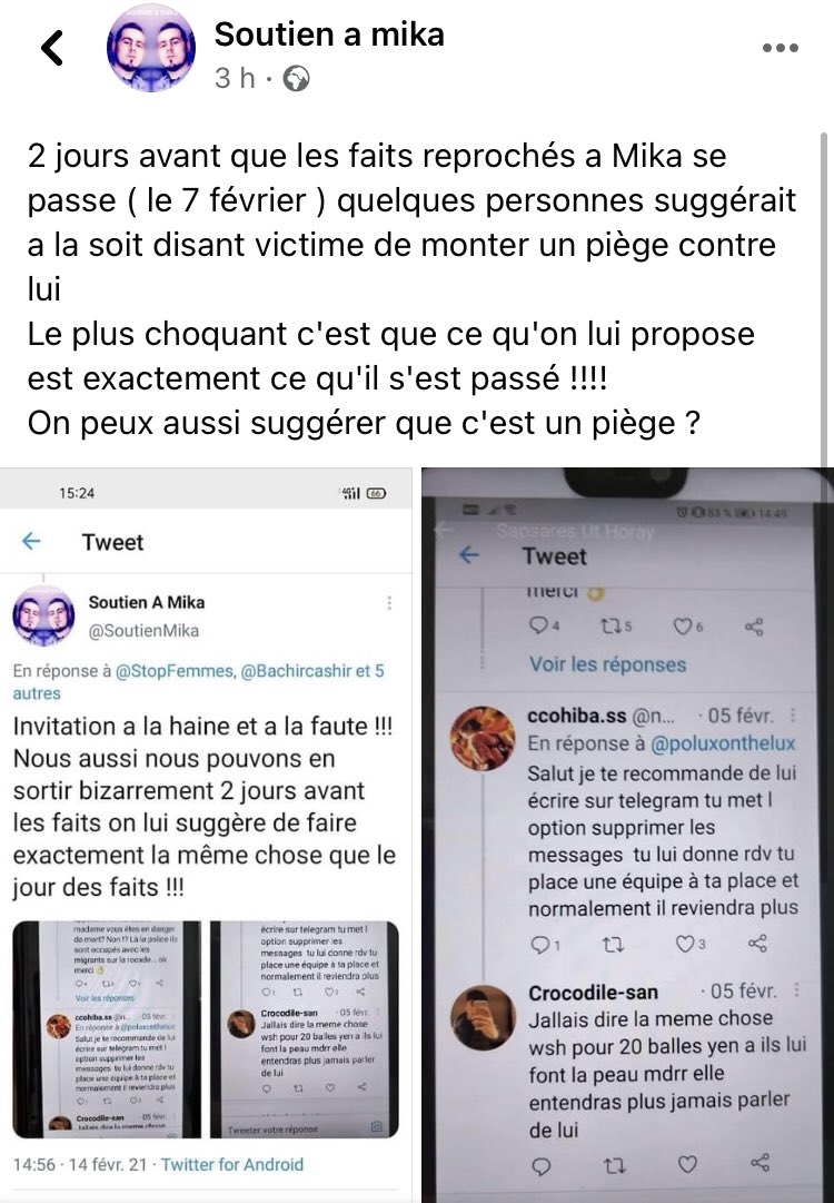 famifeminicides's tweet photo. Selon les soutiens de l’ex de #Pauline, un piège lui aurait été rendu et aurait même été exécuté !! Sauf que rien n’a été fait... N’hésitez pas à signaler le compte twitter : @SoutienMika et la page facebook : https://t.co/D3MV0uZd9S 
Pauline est de nouveau victime d’harcèlement https://t.co/7R6Hl0TeZG