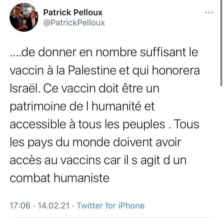 InfoEquitable's tweet photo. Pourquoi "l’humanisme" que vous prônez s’appliquerait-il au seul Israël? Ça, c’est "inique", @PatrickPelloux.

Les Palestiniens sont aussi des acteurs responsables. Ils ont du pouvoir (Oslo) et doivent assumer leurs choix (payer les auteurs d’attentats, au détriment de la santé). https://t.co/SNNRGWAx6D