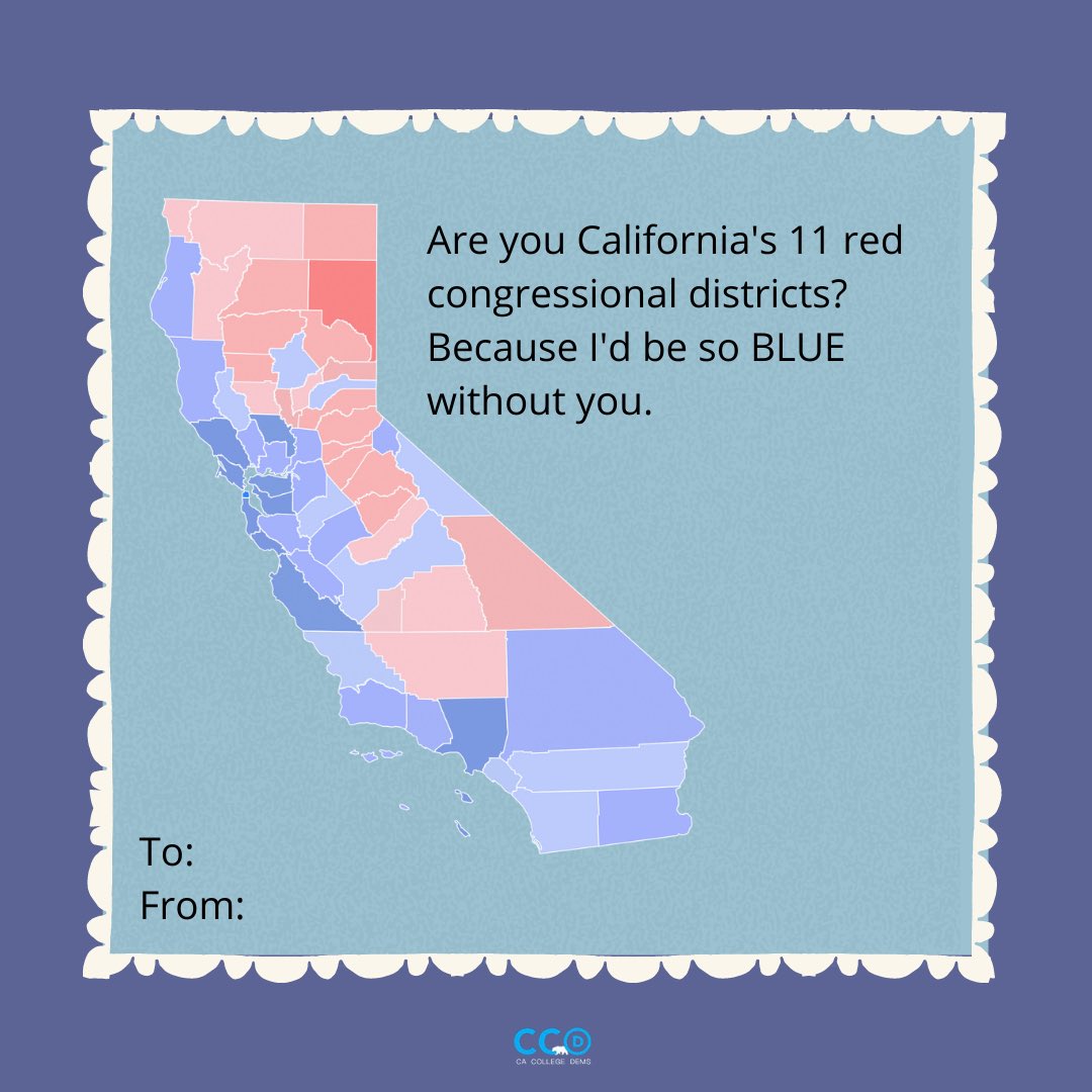 cacollegedems's tweet photo. Happy Valentine’s Day! Send a Valentine to your political bestie today!💙💙💙 https://t.co/krU9PAp5Mn