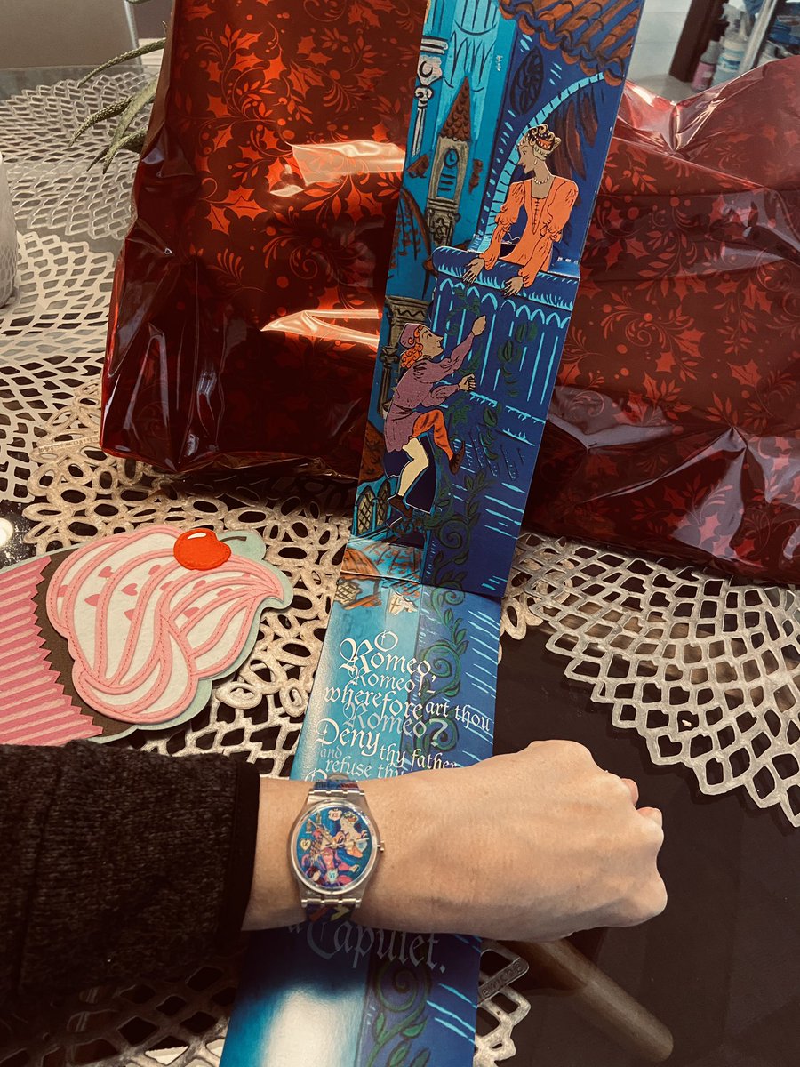 maryedugan's tweet photo. For those who remember the SWATCH, John gifted me a vintage Valentine Day one with Romeo &amp; Juliet pop up packaging. So thoughtful and great memories from our NYC days. Love you my sweet! https://t.co/jYfD1bBlZh