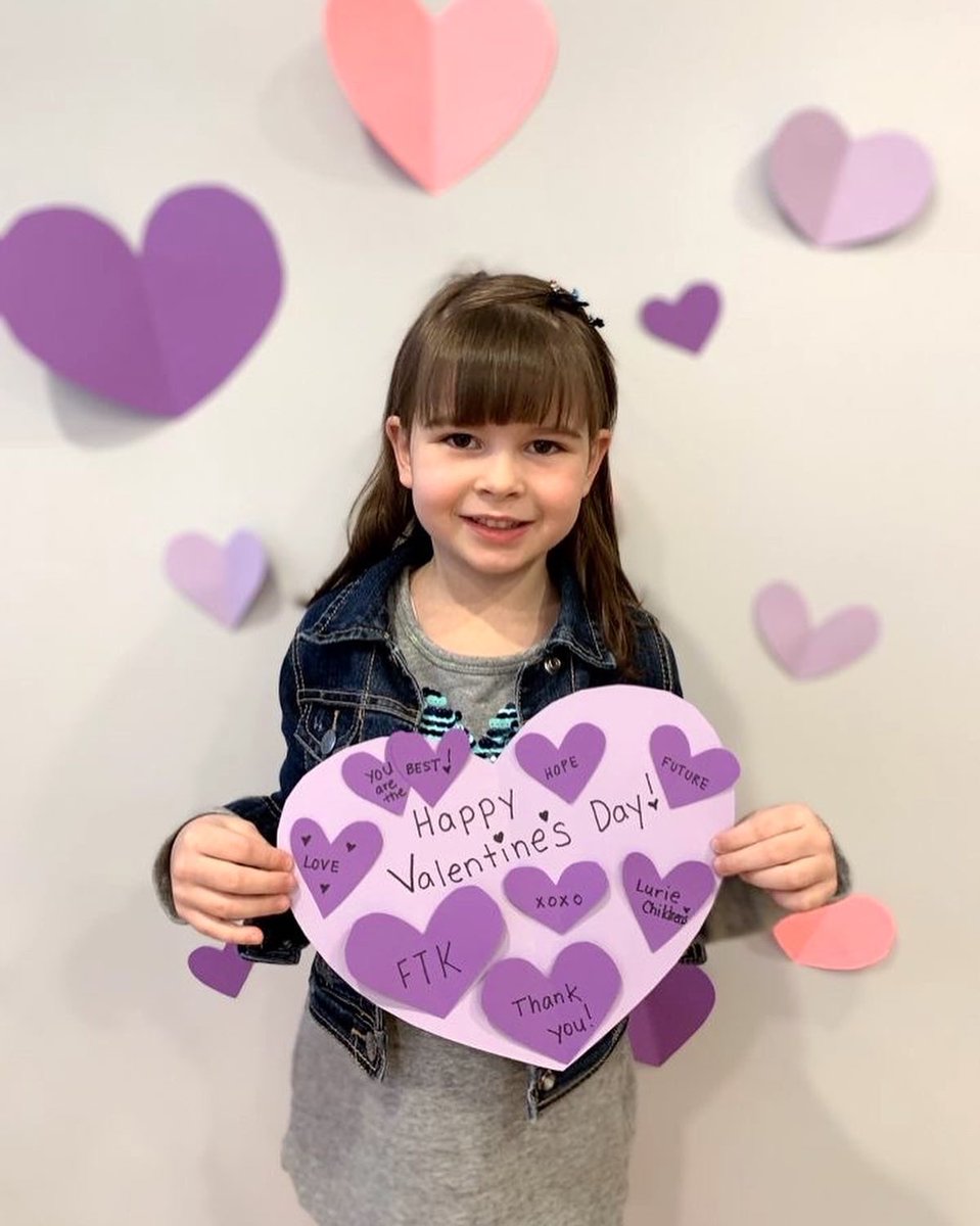 Happy Valentine’s Day from Gracie and the rest of the kids at Lurie’s Children’s Hospital!💕 All of your donations really change their lives forever, so don’t forget to register for this years event and start fundraising!! We also want to say thank you for all the support!❤️