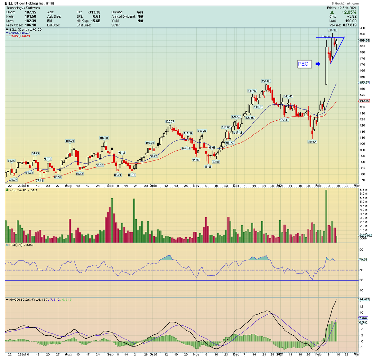 BILL PEG flag at highs