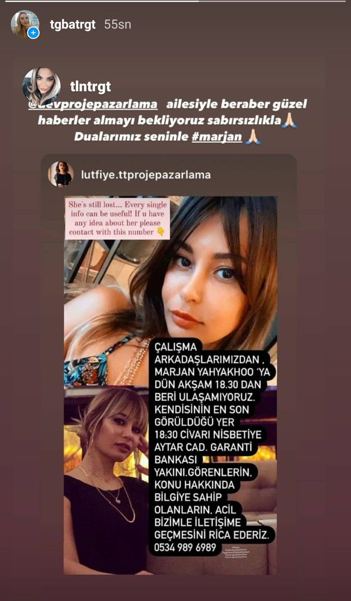 TugbaTurgut__'s tweet photo. 50 saati geçti ve #marjan dan hala haber yok. Lütfen paylaşın sağ salim bulalım arkadaşımızı 🙏 #MARJANKAYIP #marjankayıp #marjan https://t.co/OdQFMHc8fH