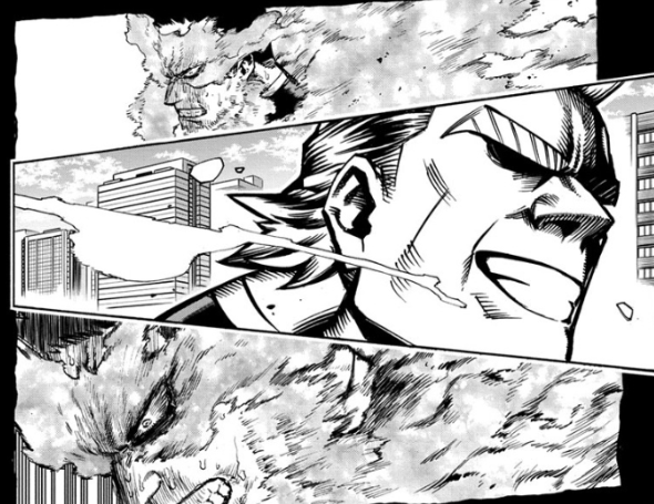 What we saw was Endeavor's selfish ambition grow stronger and stronger as Touya injured himself and All Might kept getting strong and stronger. It all still leads to the same end point, of Enji abusing all of his children and him being an asshole.