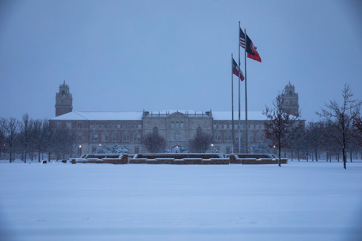 TechAlert! #TexasTech will be closed Mon., Feb. 15 due to winter weather.

Online classes will continue as scheduled if feasible. Instructors will provide details for individual courses. Only essential personnel will report to campus as directed by a supervisor.