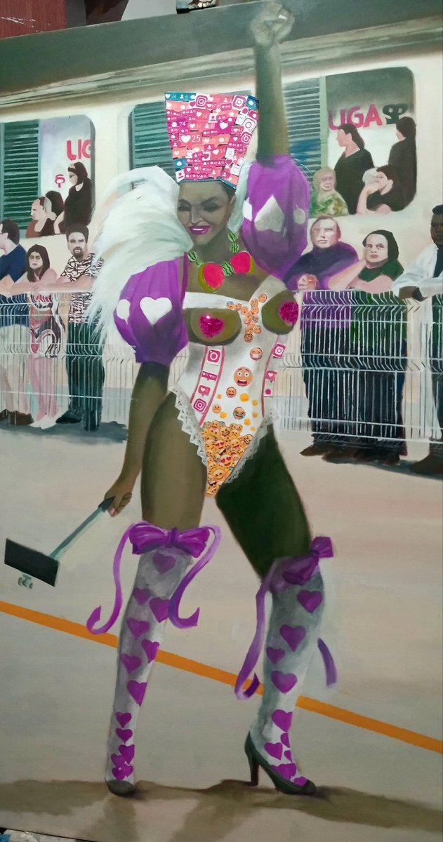 LuizAlechandre's tweet photo. Título "Fantasia LIKE ME" #WorkiInProgress Carnaval #painting #arte #Musa #Carnaval2021 #RedesSociales #network #anhembi #fantasia #passista #artistsontwitter https://t.co/ppFB78pogW