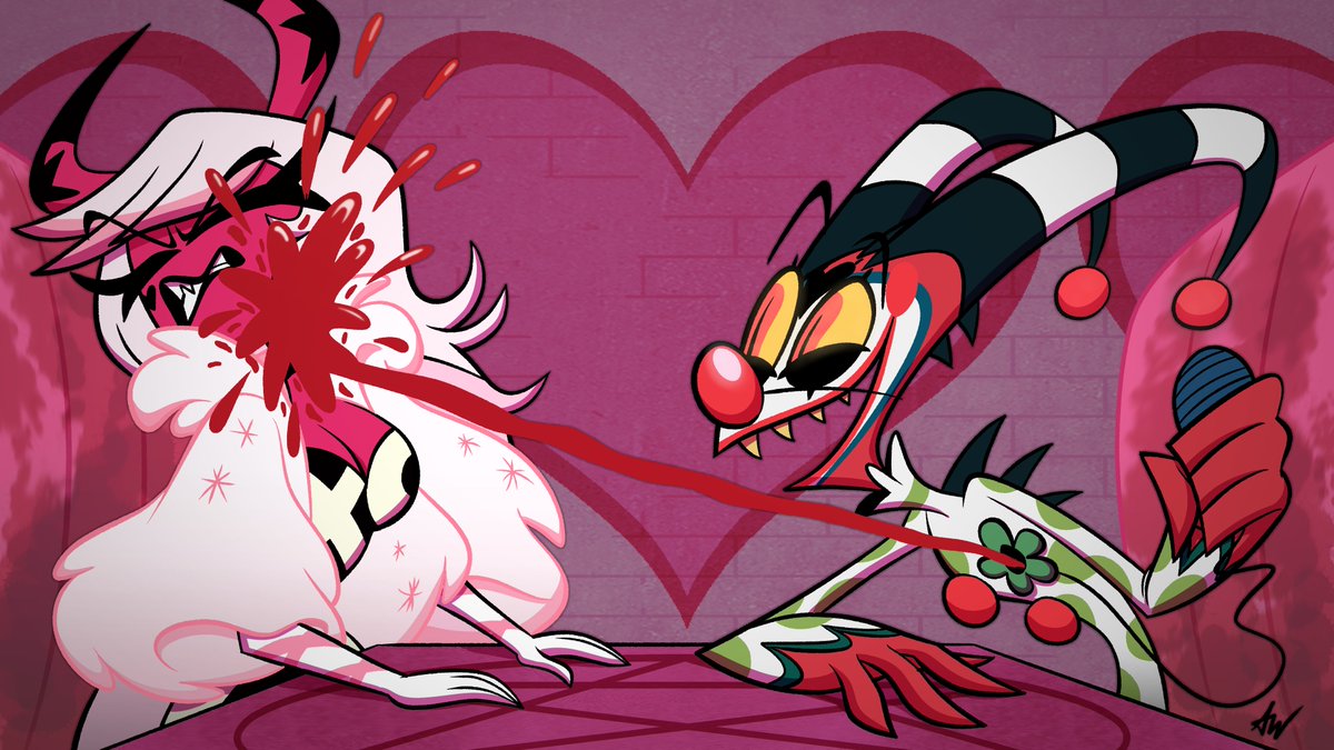 MrAnthonyW's tweet photo. Colored and polished this drawing a bit for Valentine's Day! #HelluvaBoss 💘 https://t.co/oJu7GXnYfx